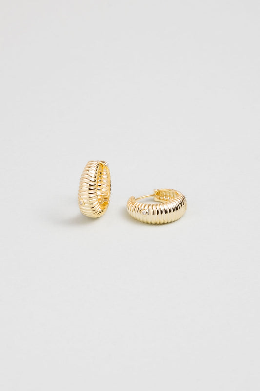 Bella 18 Ayar Sarı Altın Kaplama Gümüş Halka Küpe 5164850144