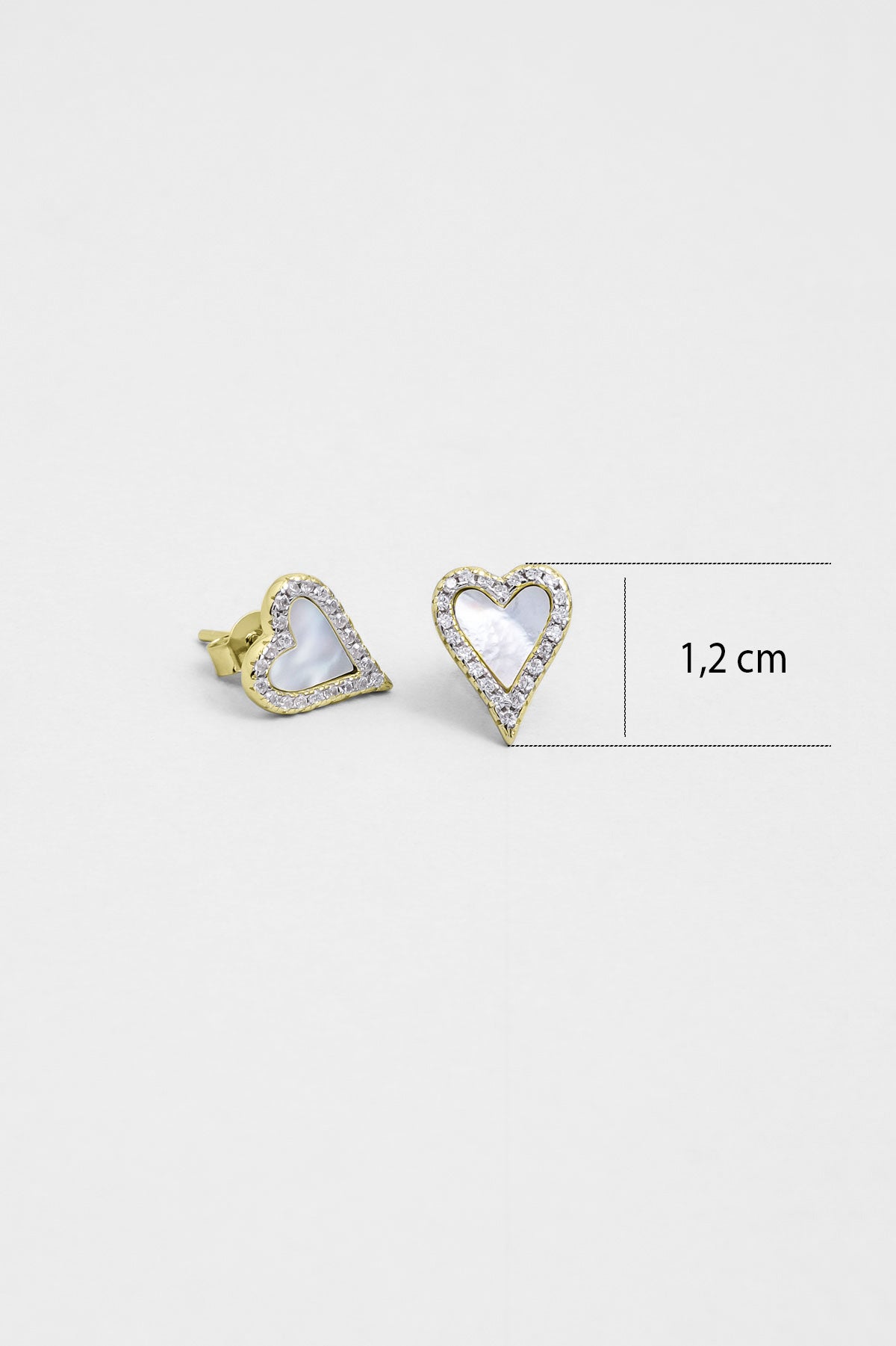 Sedef Kalbi 18 Ayar Sarı Altın Kaplama Gümüş Kalp Küpe 5165294644