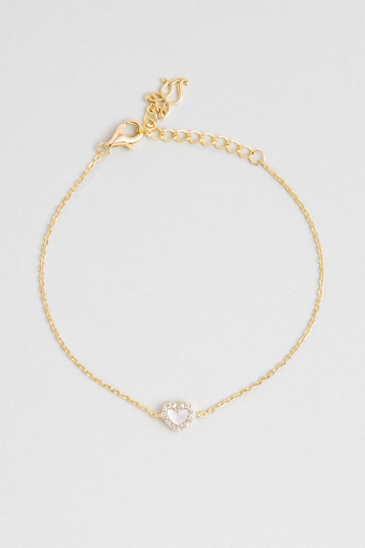 Sedef Kalbi 18 Ayar Sarı Altın Kaplama 19 Cm Gümüş Minimal Bileklik 5165304644