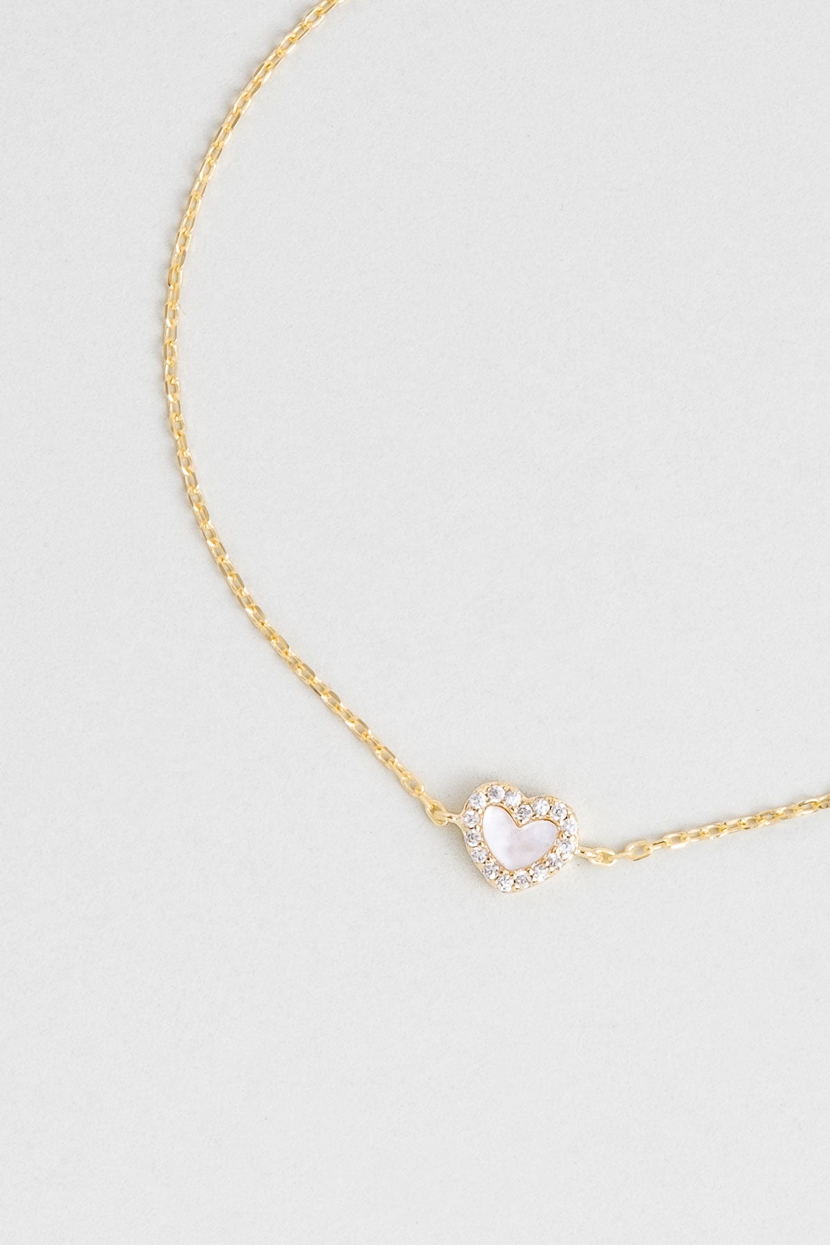 Sedef Kalbi 18 Ayar Sarı Altın Kaplama 19 Cm Gümüş Minimal Bileklik 5165304644