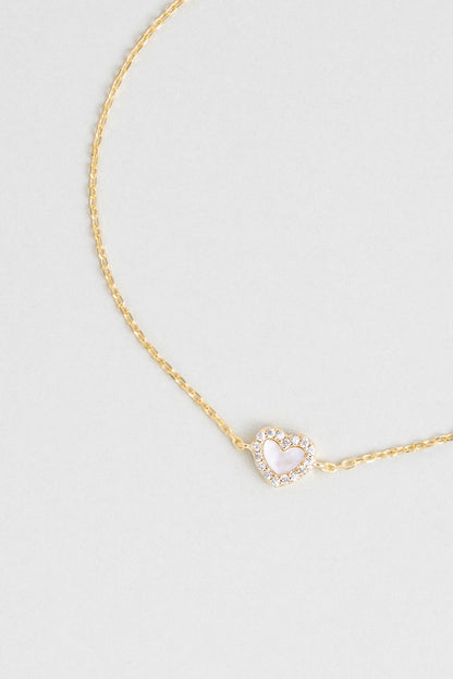 Sedef Kalbi 18 Ayar Sarı Altın Kaplama 19 Cm Gümüş Minimal Bileklik 5165304644