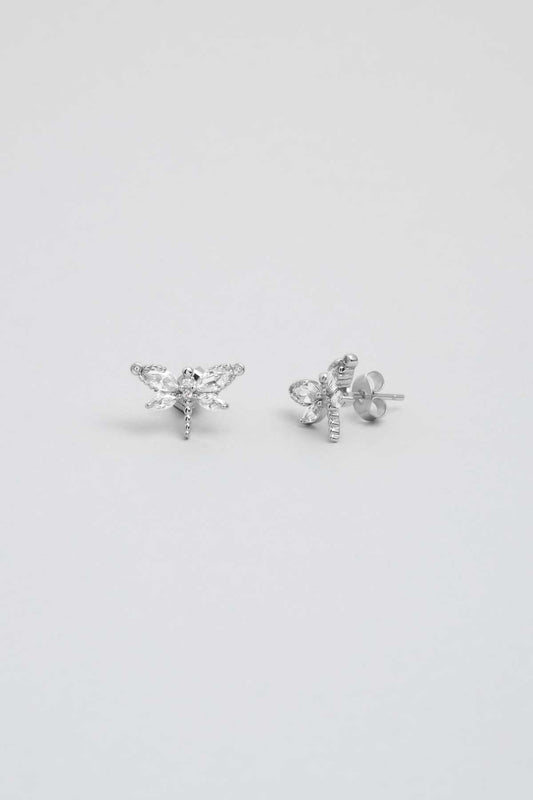 Rüzgarın Arkadaşı 18 Ayar Beyaz Altın Kaplama Gümüş Yusufçuk Küpe 5165640199