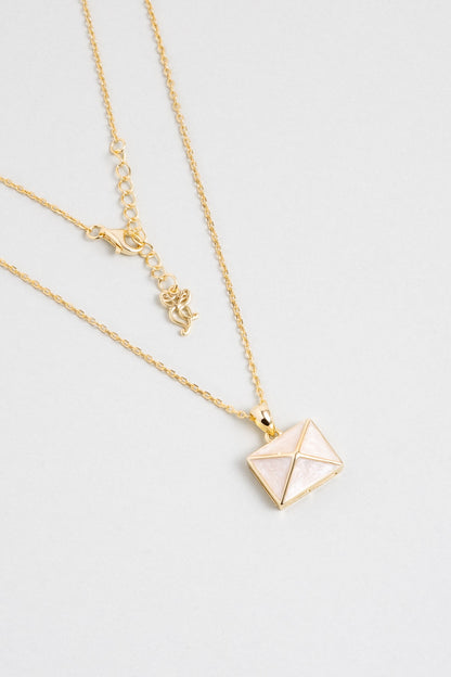 Saklı Mektup 18 Ayar Sarı Altın Kaplama 45 Cm Gümüş Kolye 5166090144