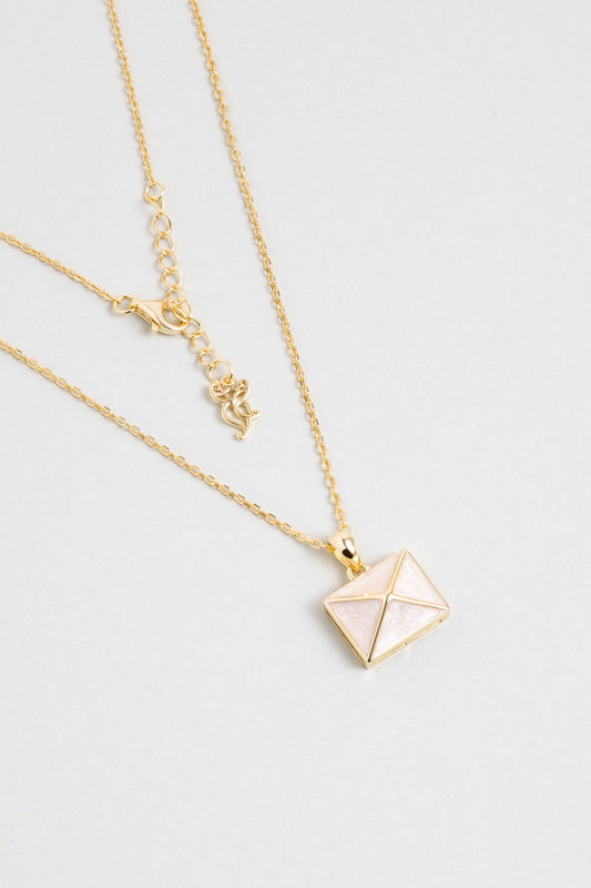 Saklı Mektup 18 Ayar Sarı Altın Kaplama 45 Cm Gümüş Kolye 5166090144