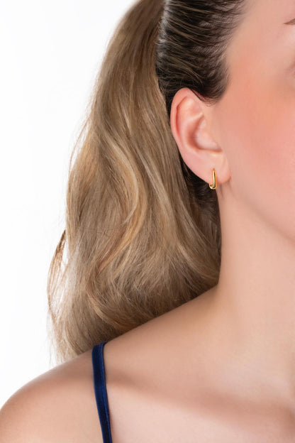 Klasik 18 Ayar Sarı Altın Kaplama Gümüş Küpe 5166554499