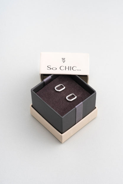 Klasik 18 Ayar Beyaz Altın Kaplama Gümüş Küpe 5166559999