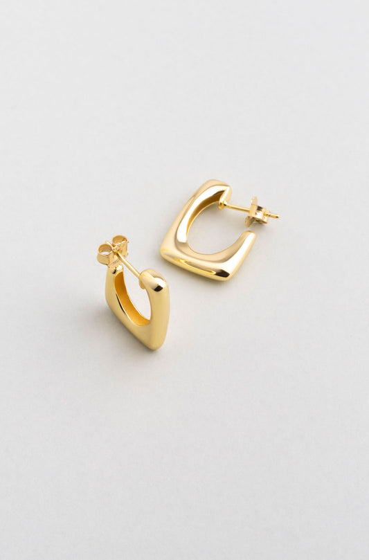 Modern Klasik 18 Ayar Sarı Altın Kaplama Gümüş Küpe 5167034499