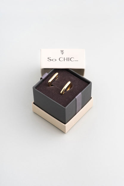 Modern Klasik 18 Ayar Sarı Altın Kaplama Gümüş Küpe 5167034499