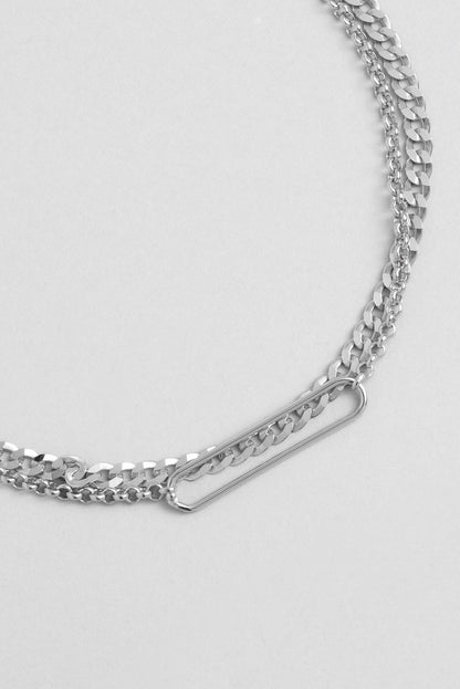 Italyan Tasarım 18 Ayar Beyaz Altın Kaplama 19 Cm Gümüş Zincir Bileklik 5167419999