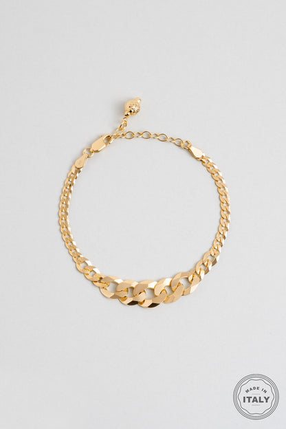 Italyan 18 Ayar Sarı Altın Kaplama 19 Cm Gümüş Zincir Bileklik 5167474499