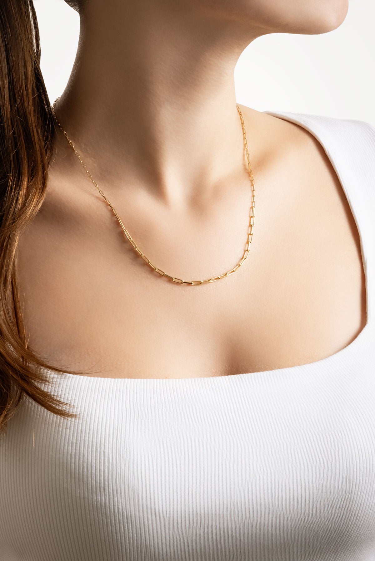 Italyan T Kilit 18 Ayar Sarı Altın Kaplama 45 Cm Gümüş Zincir Kolye 5167494499