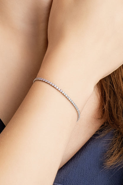 Maia 18 Ayar Beyaz Altın Kaplama 19 Cm Gümüş Su Yolu Bileklik 5167870399