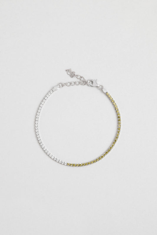 Maia 18 Ayar Beyaz Altın Kaplama 19 Cm Gümüş Su Yolu Bileklik 5167875499