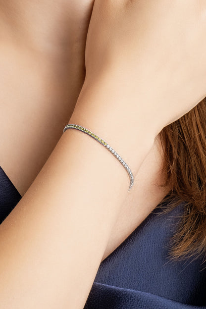 Maia 18 Ayar Beyaz Altın Kaplama 19 Cm Gümüş Su Yolu Bileklik 5167875499