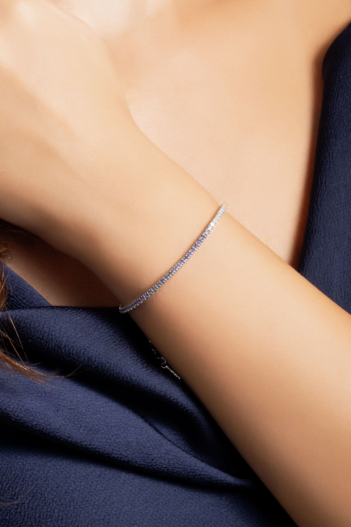 Maia 18 Ayar Beyaz Altın Kaplama 19 Cm Gümüş Su Yolu Bileklik 5167878999