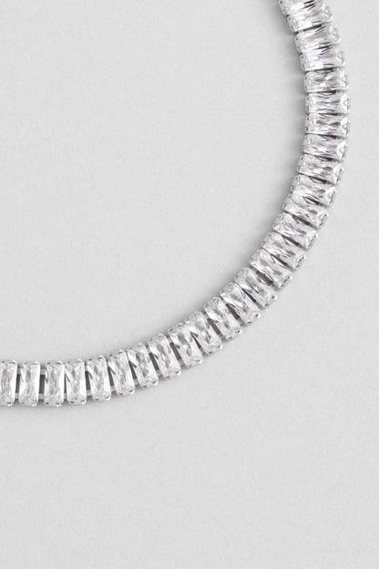 Elegant Baget 18 Ayar Beyaz Altın Kaplama Gümüş Asansörlü Bileklik 5167900199