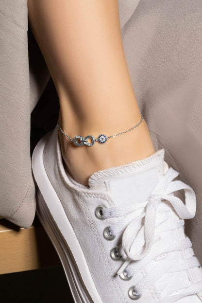 Sonsuzluk 18 Ayar Beyaz Altın Kaplama 24 Cm Gümüş Hal Hal 5168030199