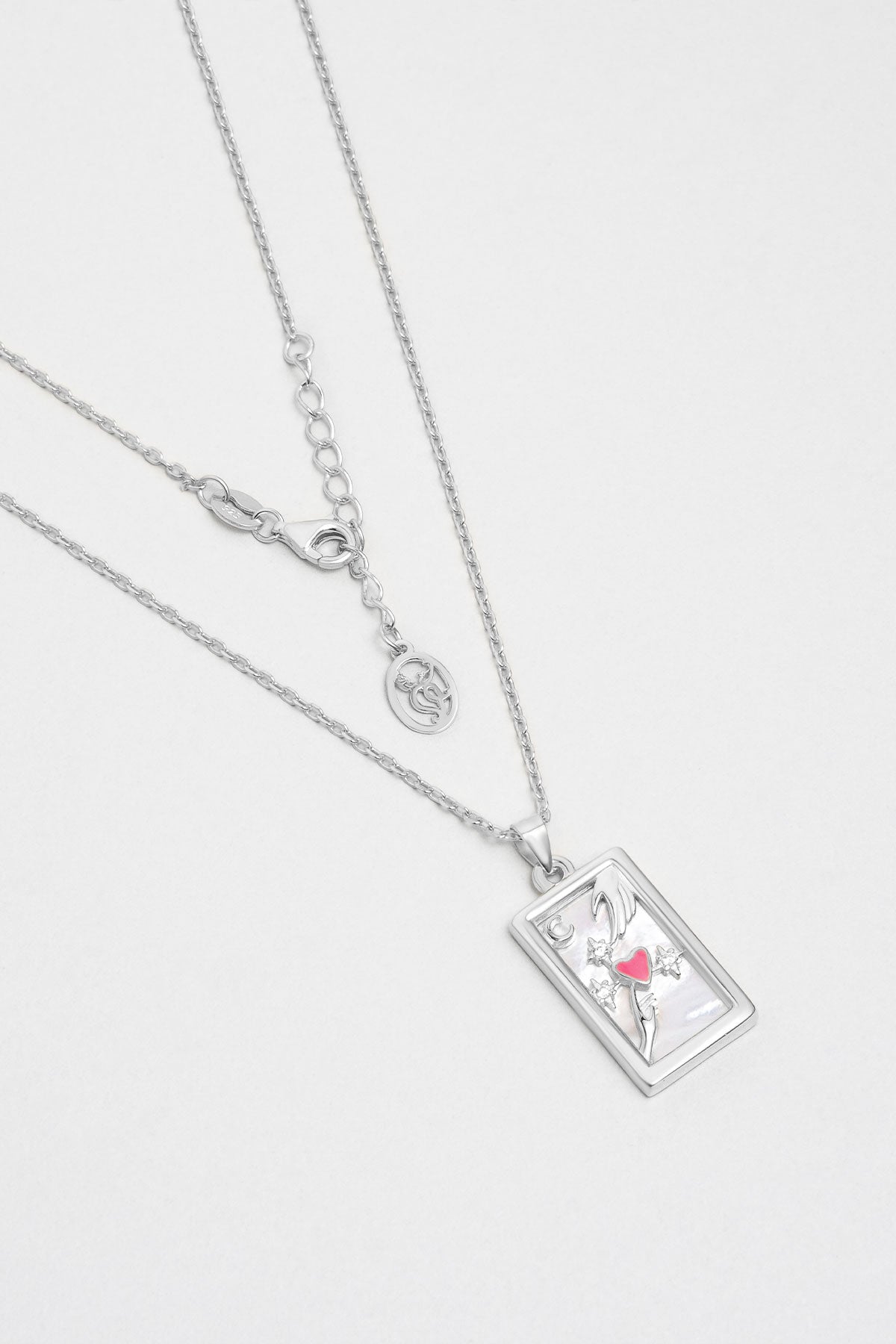 Aşk Dokunuşu 18 Ayar Beyaz Altın Kaplama 45 Cm Gümüş Kolye 5168144699