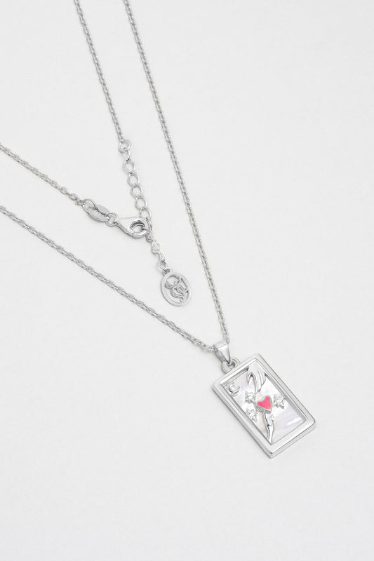 Aşk Dokunuşu 18 Ayar Beyaz Altın Kaplama 45 Cm Gümüş Kolye 5168144699