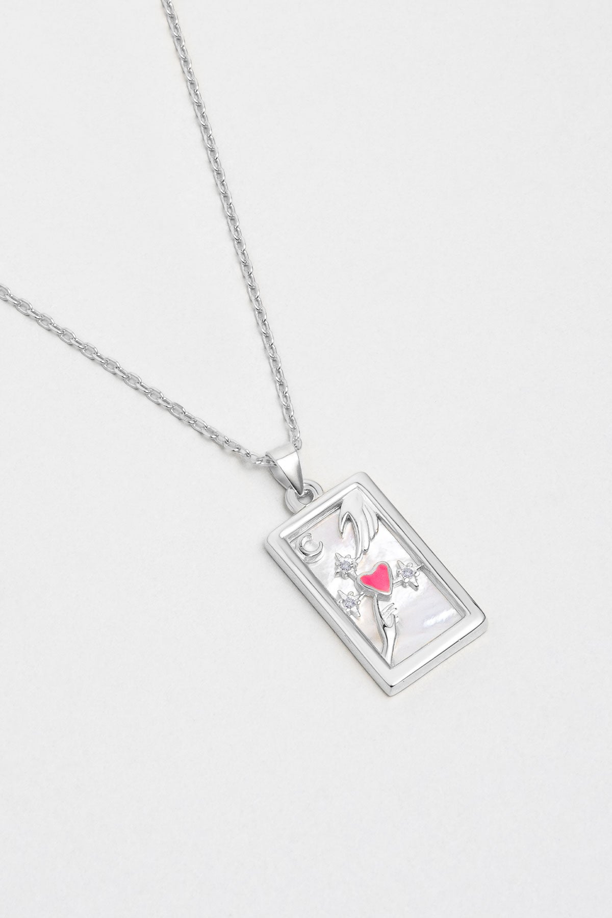 Aşk Dokunuşu 18 Ayar Beyaz Altın Kaplama 45 Cm Gümüş Kolye 5168144699