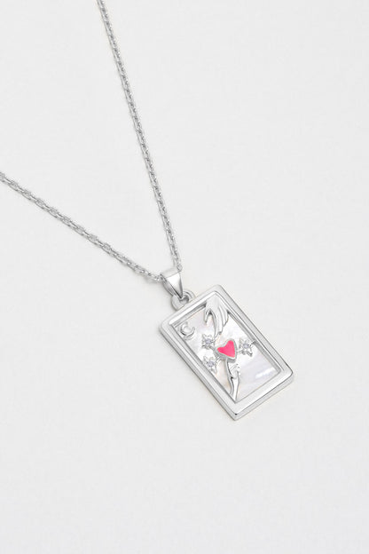 Aşk Dokunuşu 18 Ayar Beyaz Altın Kaplama 45 Cm Gümüş Kolye 5168144699