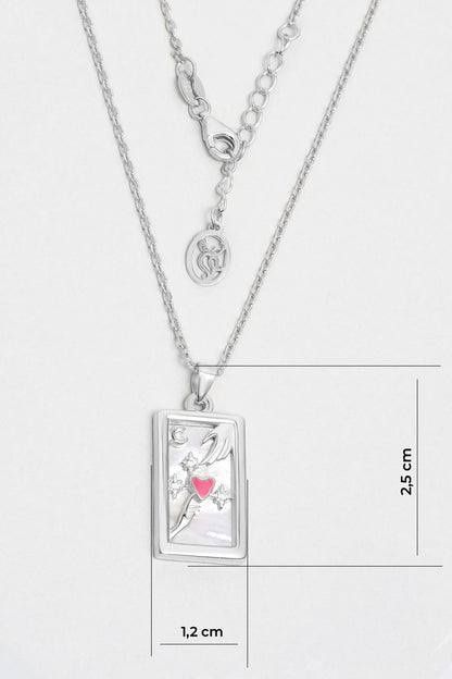 Aşk Dokunuşu 18 Ayar Beyaz Altın Kaplama 45 Cm Gümüş Kolye 5168144699