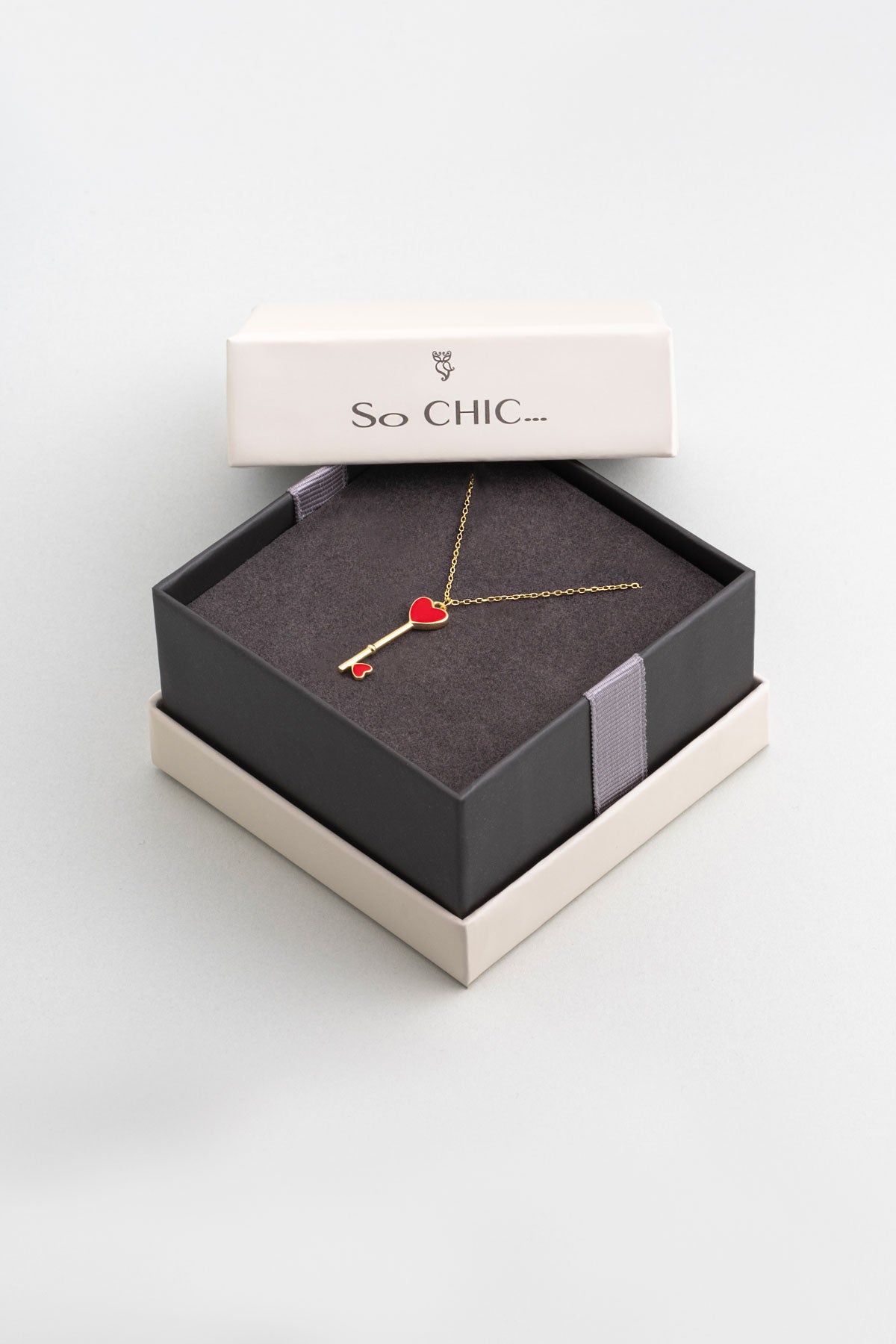 Aşk Anahtarı 18 Ayar Sarı Altın Kaplama 45 Cm Gümüş Kolye 5169560844