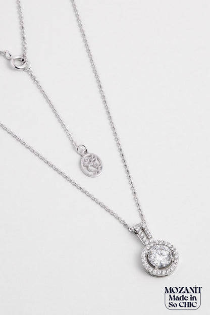 Mozanit Zarafeti 18 Ayar Beyaz Altın Kaplama Gümüş Küpe 5170380199