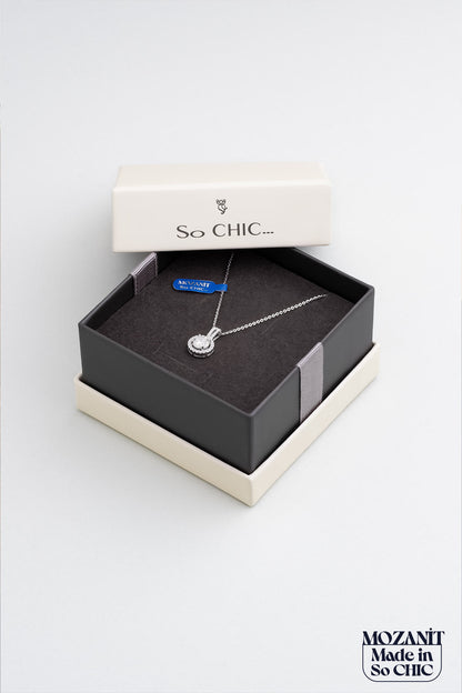 Mozanit Zarafeti 18 Ayar Beyaz Altın Kaplama Gümüş Küpe 5170380199