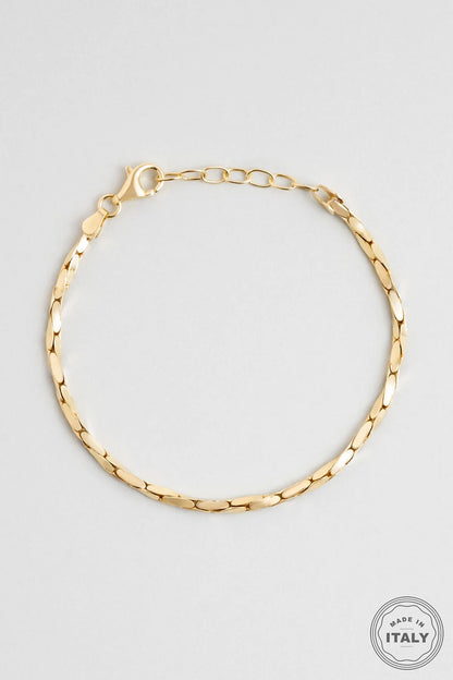 Italyan Tasarım 18 Ayar Sarı Altın Kaplama 19 Cm Gümüş Bileklik 5170564499