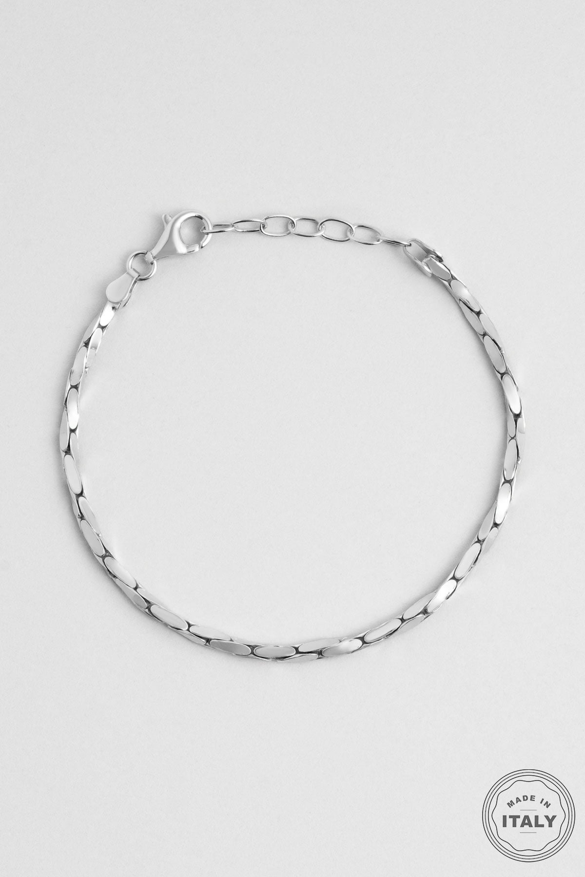 Italyan Tasarım 18 Ayar Beyaz Altın Kaplama 19 Cm Gümüş Bileklik 5170569999