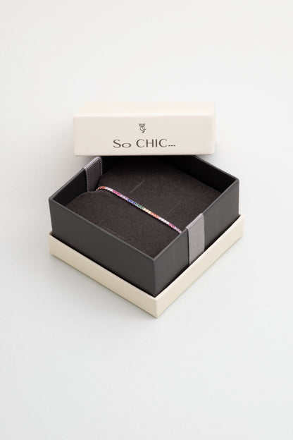 Gökkuşağı 18 Ayar Beyaz Altın Kaplama 19 Cm Gümüş Su Yolu Bileklik 5170821399