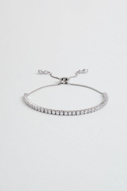 Ikonik 18 Ayar Beyaz Altın Kaplama Gümüş Su Yolu Bileklik 5171440199