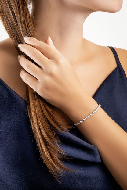 Ikonik 18 Ayar Beyaz Altın Kaplama Gümüş Su Yolu Bileklik 5171440199