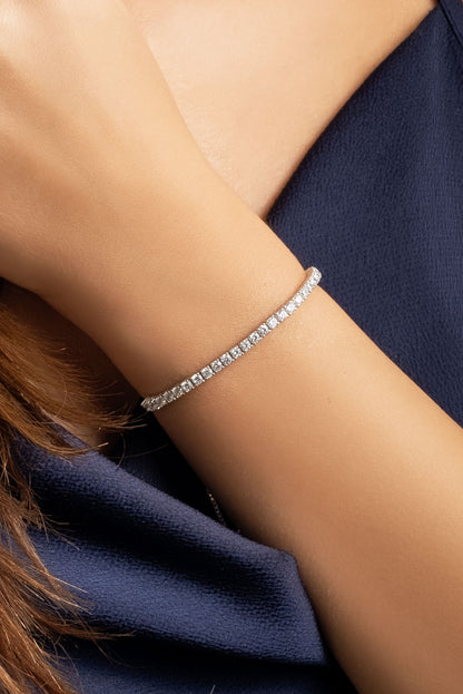 Ikonik 18 Ayar Beyaz Altın Kaplama Gümüş Su Yolu Bileklik 5171440199