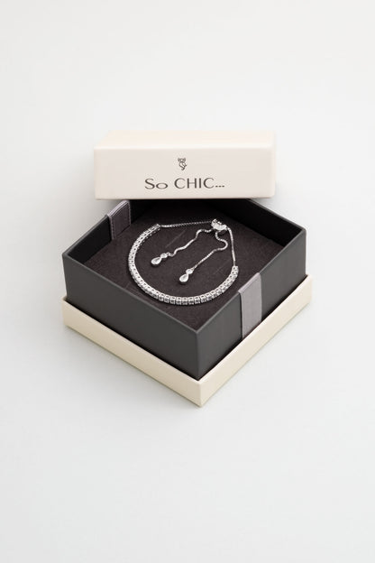 Ikonik 18 Ayar Beyaz Altın Kaplama Gümüş Su Yolu Bileklik 5171440199