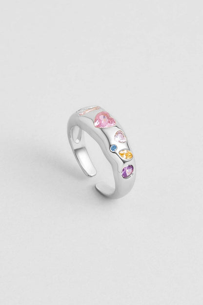 Picasso 18 Ayar Beyaz Altın Kaplama Ayarlanabilir Gümüş Yüzük 5171511399