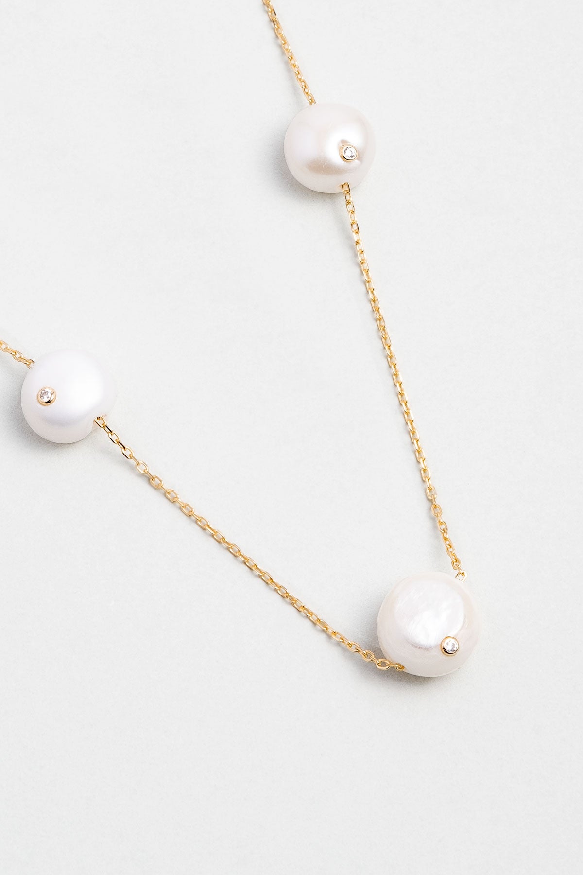 Hera 18 Ayar Sarı Altın Kaplama 50 Cm Gümüş Inci Kolye 5171686244