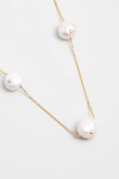 Hera 18 Ayar Sarı Altın Kaplama 50 Cm Gümüş Inci Kolye 5171686244