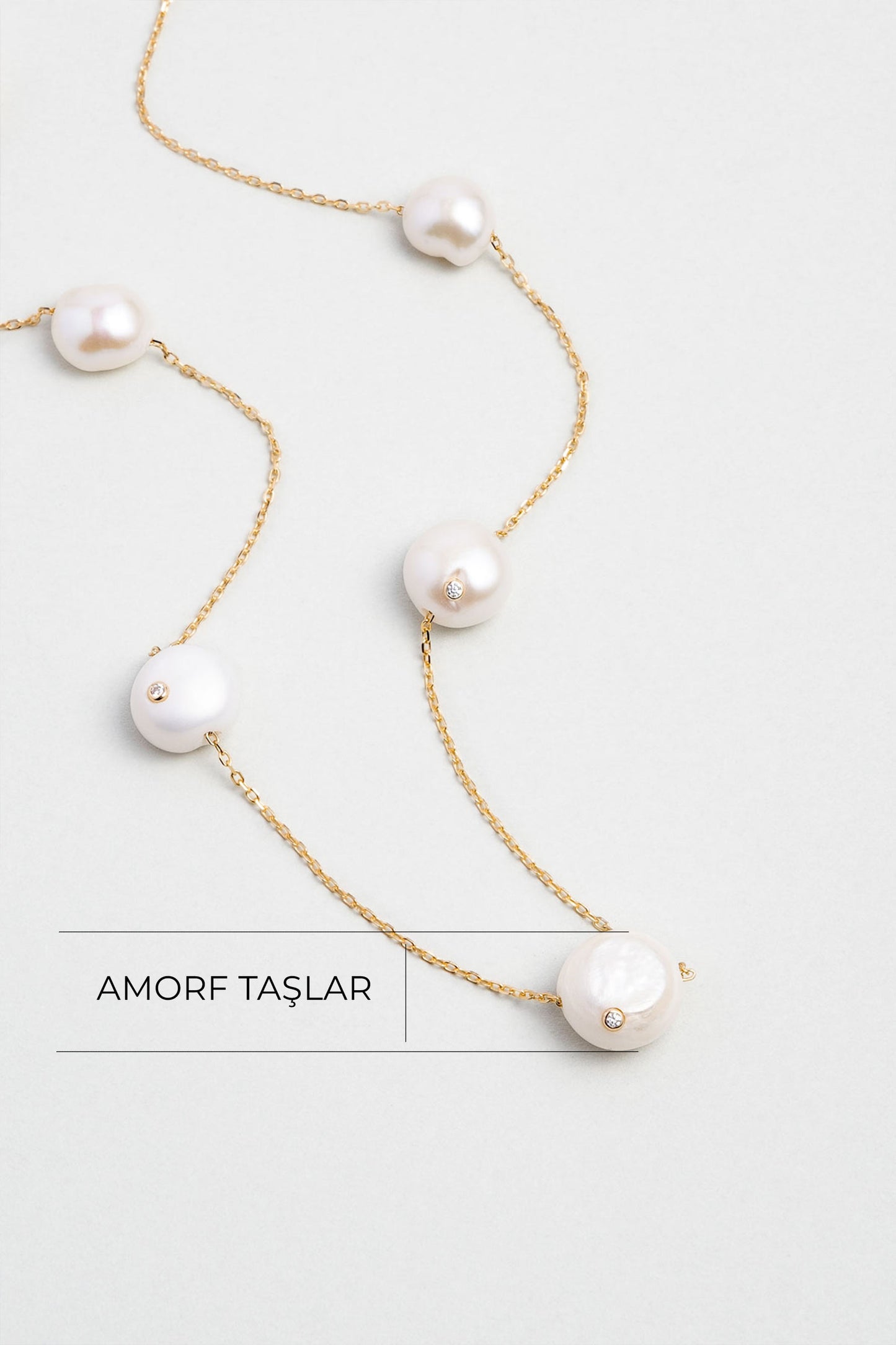 Afrodit 18 Ayar Sarı Altın Kaplama 60 Cm Gümüş Inci Kolye 5171696244