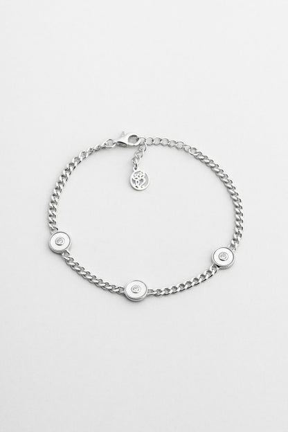 Charlotte 18 Ayar Beyaz Altın Kaplama 19 Cm Gümüş Zincir Bileklik 5171924699