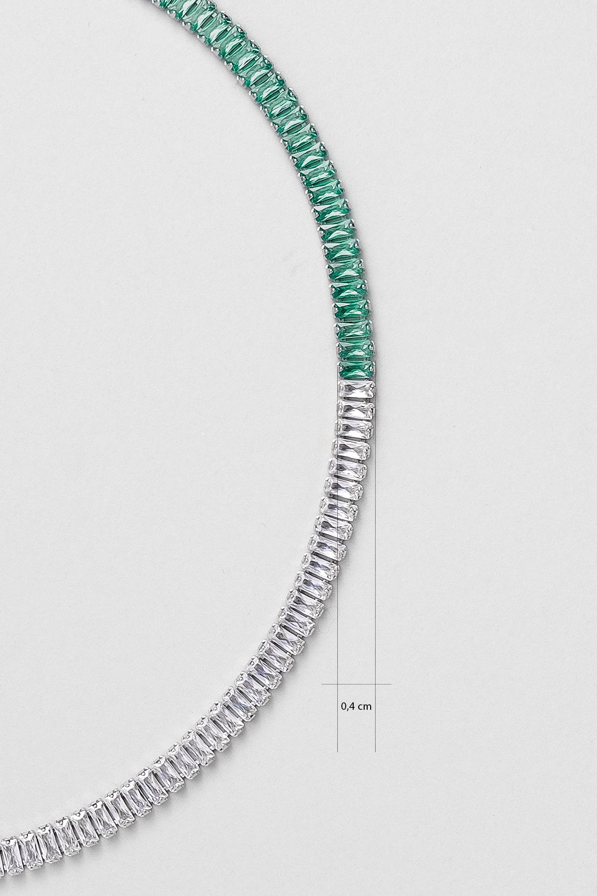 Renkli Baget 18 Ayar Beyaz Altın Kaplama Ayarlanabilir Gümüş Choker Kolye 5172160499