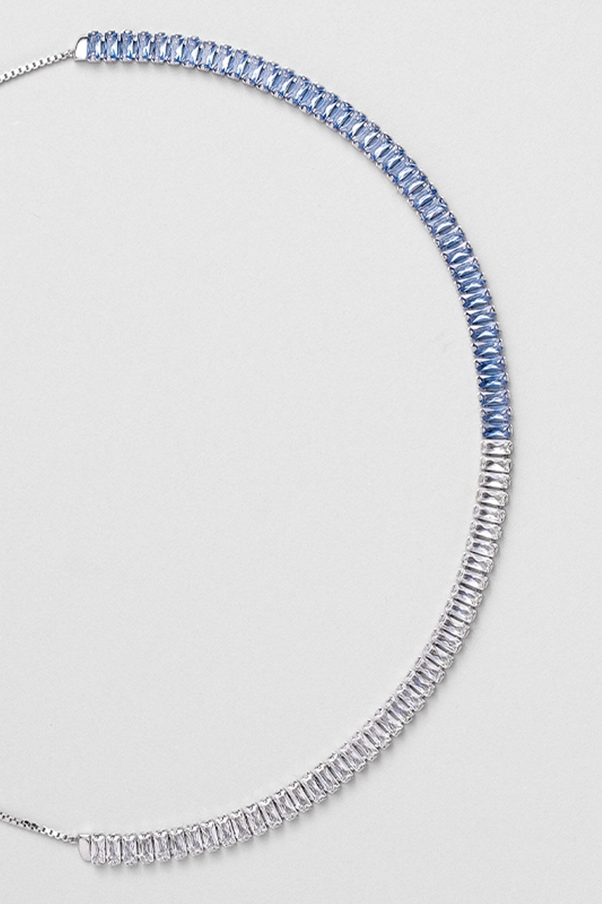 Renkli Baget 18 Ayar Beyaz Altın Kaplama Ayarlanabilir Gümüş Choker Kolye 5172160599