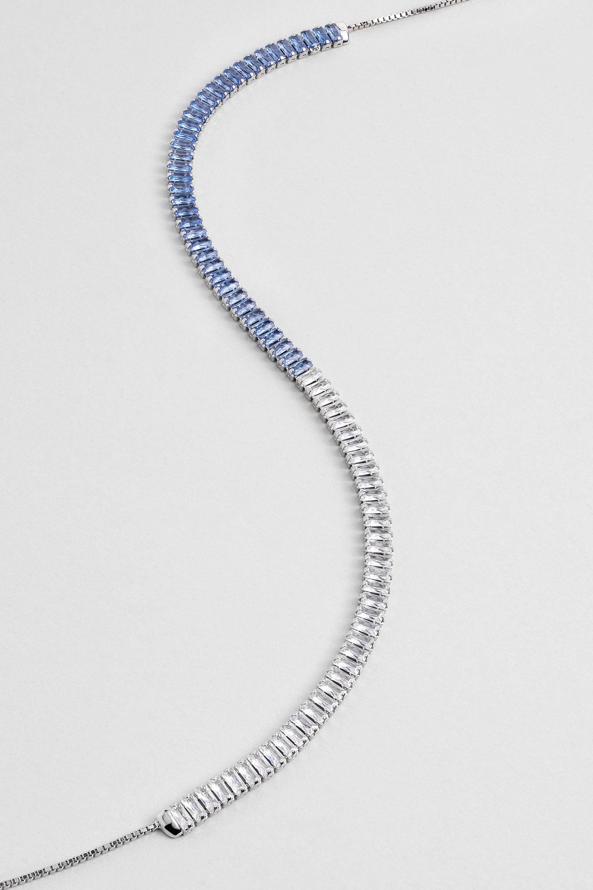 Renkli Baget 18 Ayar Beyaz Altın Kaplama Ayarlanabilir Gümüş Choker Kolye 5172160599