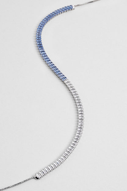 Renkli Baget 18 Ayar Beyaz Altın Kaplama Ayarlanabilir Gümüş Choker Kolye 5172160599