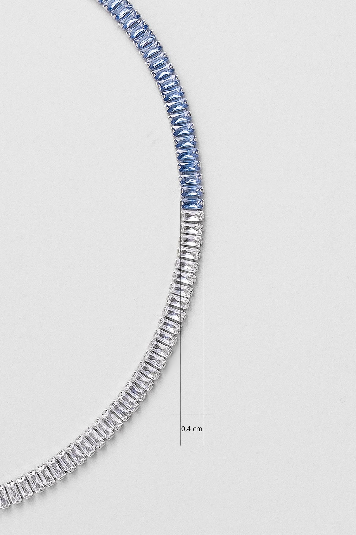 Renkli Baget 18 Ayar Beyaz Altın Kaplama Ayarlanabilir Gümüş Choker Kolye 5172160599