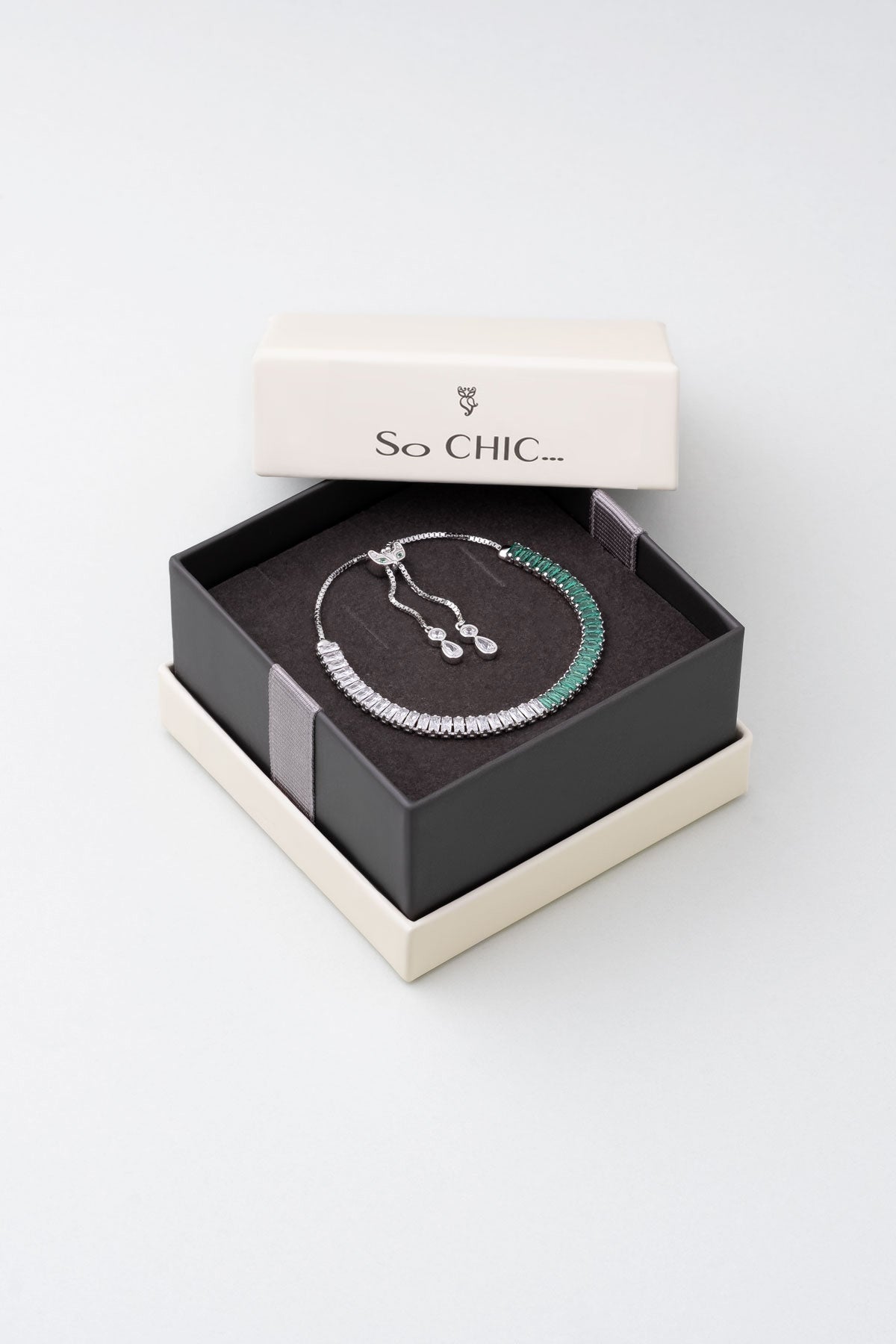 Renkli Baget 18 Ayar Beyaz Altın Kaplama Ayarlanabilir Gümüş Bileklik 5172170499