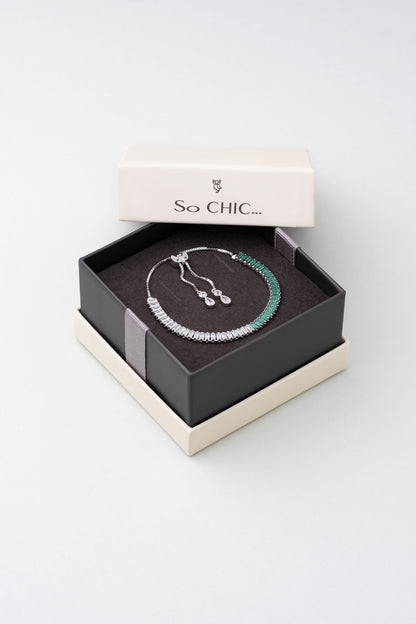 Renkli Baget 18 Ayar Beyaz Altın Kaplama Ayarlanabilir Gümüş Bileklik 5172170499