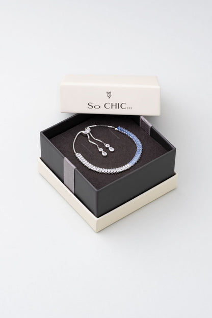 Renkli Baget 18 Ayar Beyaz Altın Kaplama Ayarlanabilir Gümüş Bileklik 5172170599