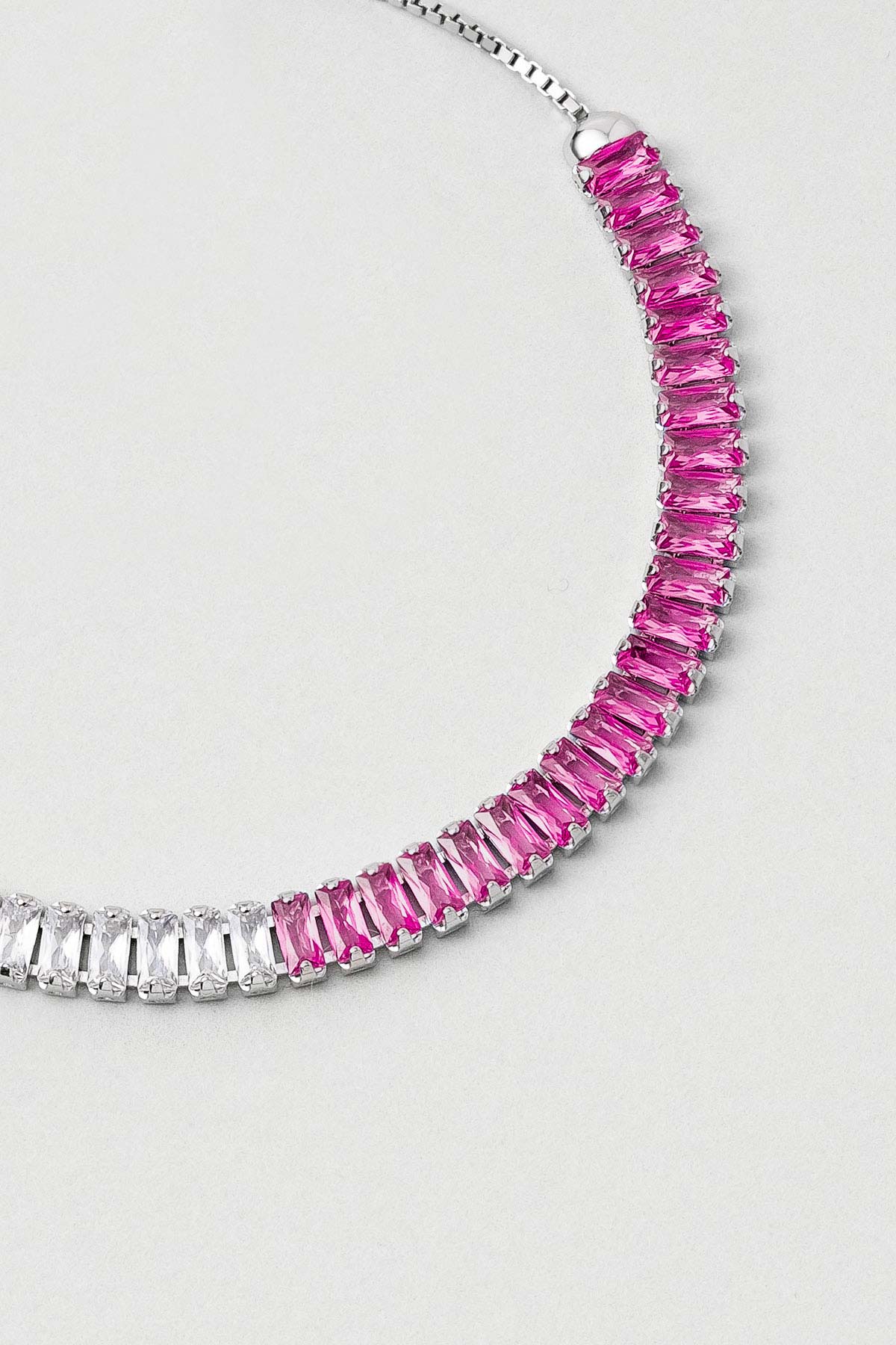 Renkli Baget 18 Ayar Beyaz Altın Kaplama Ayarlanabilir Gümüş Bileklik 5172173999